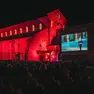 Il palco allestito in piazza Capitolo ad Aquileia