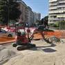 I lavori alla rotatoriatra viale della Vittoria e via Diaz (foto Petrussi)
