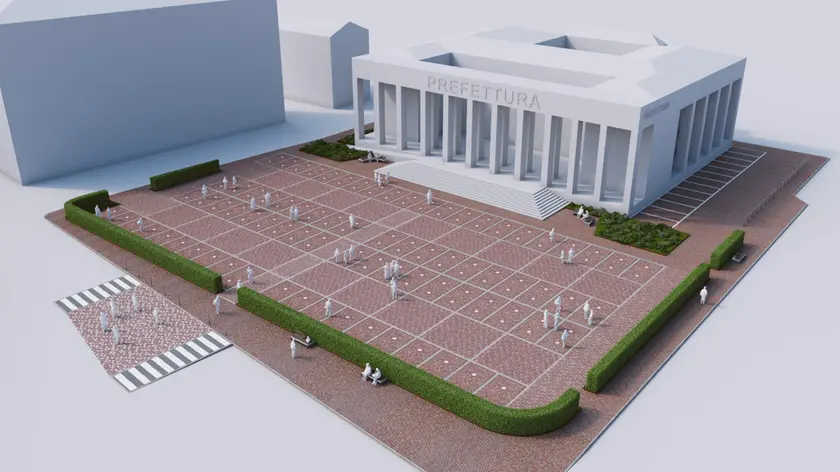 Il rendering della nuova piazza del Popolo