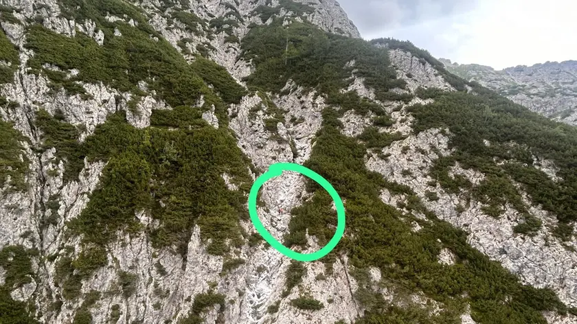 Il punto dove il ragazzo è stato recuperato sul Monte Siera
