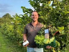 Enrico Fabbro nella sua azienda agricola