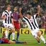Barcellona, 27 settembre - Champions League. Barcellona - Udinese 4-1. Nell'immagine l'esultanza di Felipe dopo la splendida rete con un tiro al volo che ha illuso i friulani per il momentaneo pareggio. 2005 - 2006