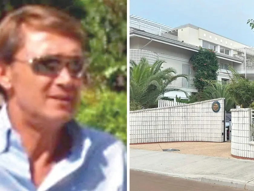 A sinistra Feliciano Zaccolo, a destra l’esterno della Residenza Zaccolo in via Latisana a Lignano Sabbiadoro, dove si è consumata la rapina