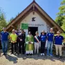 Un momento della cerimonia, per gli alpini, officiata a Barcis da don Linus
