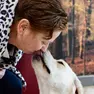 Barbara Guerra con la sua labrador Joy