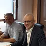 Da sinistra, Sandro Vignotto e Lanfranco Sette nella sede municipale di Latisana