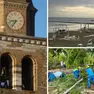 Da sinistra: il campanile della basilica patriarcale Sant'Eufemia di Grado, lo stabilimento balneare Club del Sole di Primero e i volontari in azione al campeggio Al Bosco di Grado dopo il maltempo