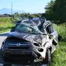 L'auto su cui viaggiava il ragazzo. Foto Brisotto/Petrussi