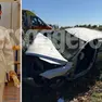 A sinistra la piccola Noemi Schiavo, morta a seguito dell'incidente sulla Pontebbana (a destra l'auto sulla quale viaggiava con il papà e la sorella)