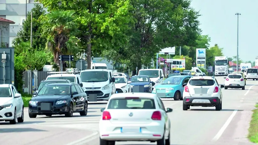 Un tratto della Pontebbana tra Pordenone e Sacile