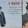 Il murales prima e dopo l'intervento dell'artista