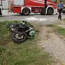 La moto sulla quale viaggiava Marco Azzano, motociclista vittima dell'incidente stradale: aveva 47 anni