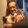 Gianluigi Magri, 56 anni, con il suo amato gatto