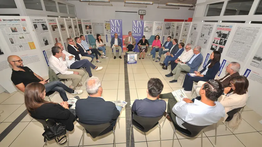 Il confronto tra sindaci nella redazione del Messaggero Veneto (Petrussi)