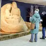Il presepe di sabbia realizzato a Lignano lo scorso anno