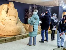 Il presepe di sabbia realizzato a Lignano lo scorso anno