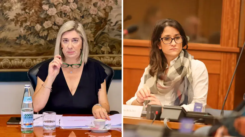A sinistra Cristina Amirante per il centrodestra, a destra Giulia Roldo per il centrosinistra