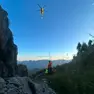 Il recupero del soccorso alpino con il verricello
