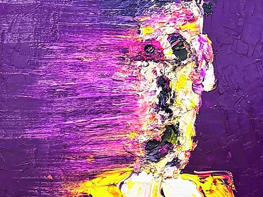 Una delle tele di Giordano Floreancig in mostra a Lubiana