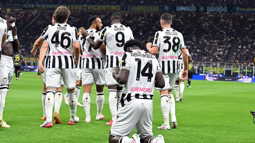 L'Udinese ha perso 3 a 5 contro l'Inter a San Siro. Foto Petrussi