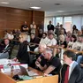 Un momento dell'udienza al tribunale di Udine