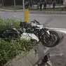 La moto dopo lo schianto