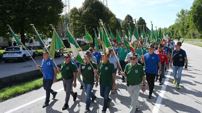Alcuni momenti del raduno degli alpini. Foto Petrussi