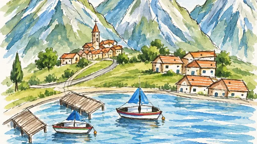 Uno dei disegni dei bimbi di Buja che furono ospitati a Marano (Foto AltoFriuli.it)