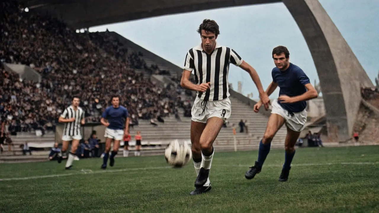 Claudio Pellegrini in azione durante la gara con il Seregno del 26 settembre 1976