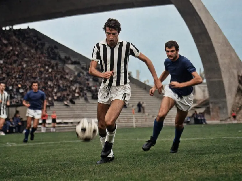 Claudio Pellegrini in azione durante la gara con il Seregno del 26 settembre 1976
