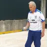 Il presidente Dino Schiavo,classe 1937, sui campi di bocce a Virco