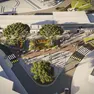 Un render di come sarà l'area dopo i lavori a Pineta