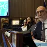 Riccardo Riccardi durante i lavori della Commissione