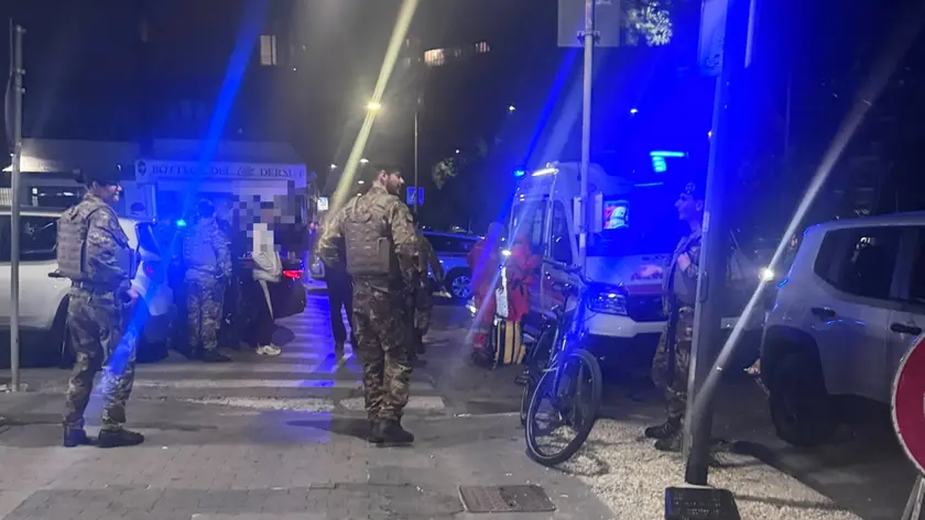Militari e personale sanitario intervenuti in Borgo Stazione