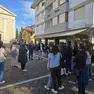 I partecipanti al primo appuntamento di Audiowalk Codroipo durante la fiera di San Simone
