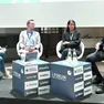 Da sinistra Maura Delle Case, Daniele Vasilevski, Chiara Valduga, Angelo Artuso. Sotto, Jacopo Giliberto, Franco Baritussio, Marco Bruseschi e Filippo Boraso (Foto Petrussi)