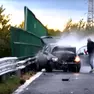 L'auto che ha preso fuoco