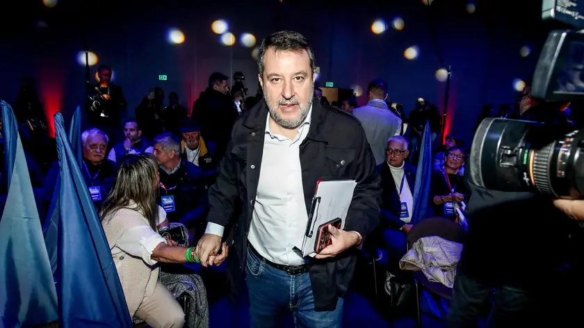 Matteo Salvini, segretario uscente della Lega, al congresso a Milano