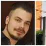 Nicholas Nanut e, a destra lo stabilimento (Foto Bumbaca)
