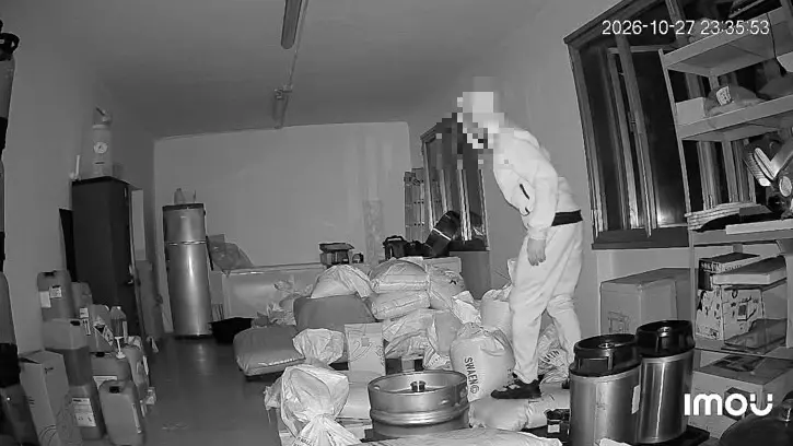 Il ladro ripreso dalle telecamere di videosorveglianza