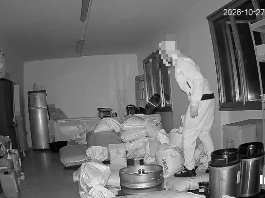 Il ladro ripreso dalle telecamere di videosorveglianza