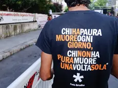 Foto LaPresse - Guglielmo Mangiapane 19/07/16 Palermo ITA Cronaca Commemorazioni in occasione del XXIV anniversario della strage di via D'Amelio Nella foto: Un momento della commemorazione Photo LaPresse - Guglielmo Mangiapane 19/07/16 Palermo ITA News XXIV anniversary of the Via D'Amelio bomb attack which killed Judge Paolo Borsellino. In the picture: The commemoration