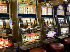 Row of slot machines on cruise ship