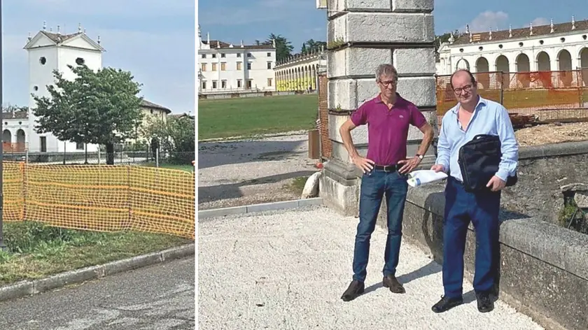Il sopralluogo a Passariano del vicegovernatore Anzil (a destra) con il direttore della dimora Comis