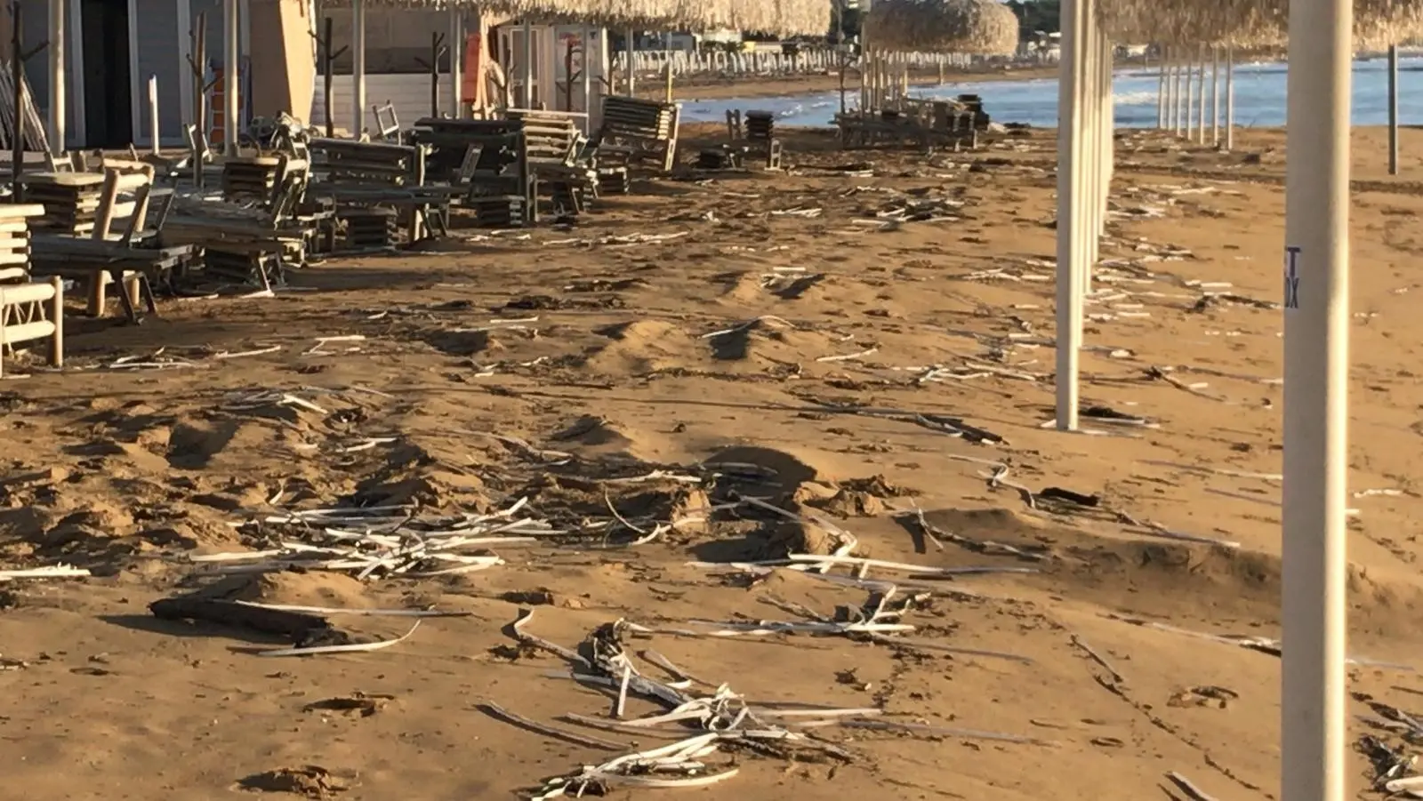 Il maltempo ha colpito anche la costa. A Lignano Riviera, nella notte tra venerdì 27 e sabato 28 settembre, l'acqua ha raggiunto gli ombrelloni in spiaggia trasportando sull'arenile anche alcuni tronchi. Particolarmente colpiti gli uffici 2-3-4 a Riviera. La situazione verrà monitorata nelle prossime ore: il timore è che nella notte l'acqua possa risalire provocando altri danni alle strutture (Foto Sil Lignano)