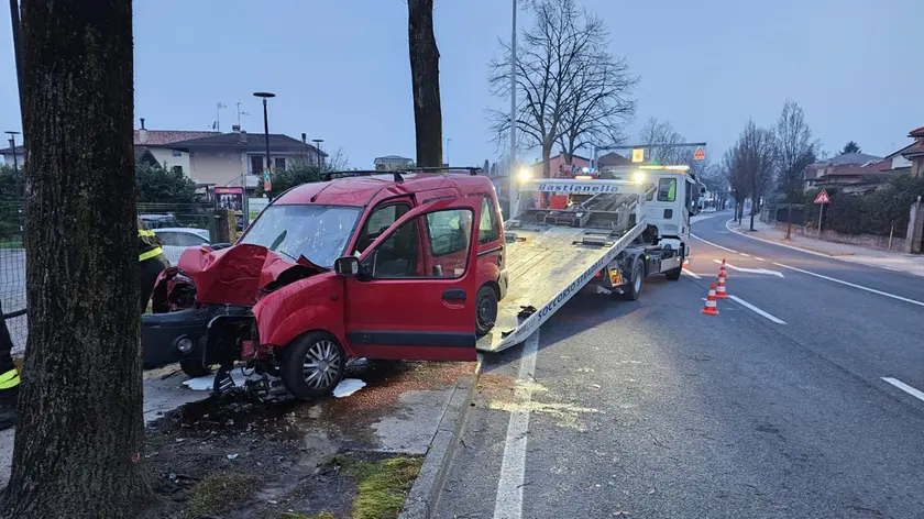 L'auto coinvolta nell'incidente di Casarsa della Delizia