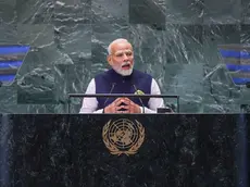 epa11621073 Indian Prime Minister Narendra Modi speaks during the Summit of the Futuree being held in advance of the general debate of the 79th session of the United Nations General Assembly at United Nations Headquarters in New York, New York, USA, 23 September 2024. The general debate of the UN General Assembly starts on 24 September 2024. EPA/SARAH YENESEL