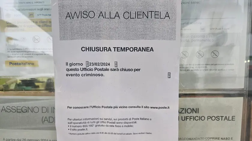 Rapina alle Poste di Colloredo di Monte Albano
