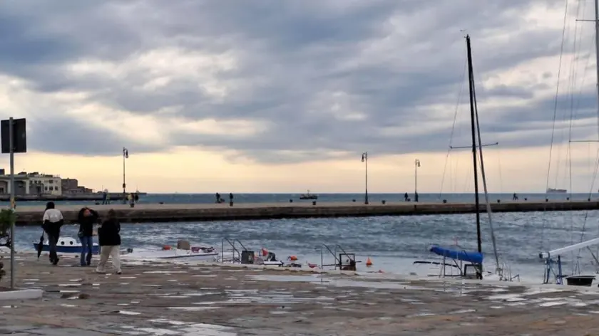 E' tornata la Bora a Trieste. L'ondata di maltempo con piogge intense quando non temporali, che ha investito l'intero Friuli Venezia Giulia, ha portato anche il vento. Secondo le previsioni la Bora dovrebbe ancora aumentare di intensità nelle prossime ore fino a toccare gli 80 chilometri/orari, poi progressivamente dovrebbe calare. Le temperature si sono abbassate di circa dieci gradi in sole 24 ore. Trieste, 15 ottobre 2023. ANSA/FRANESCO DE FILIPPO