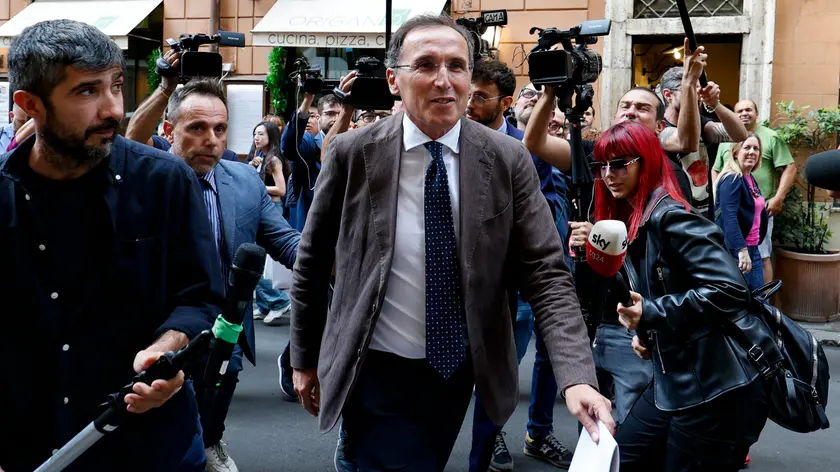 Vincenzo Boccia al suo arrivo per partecipare alla riunione della direzione nazionale del Partito Democratico, Roma 5 ottobre 2023. ANSA/FABIO FRUSTACI